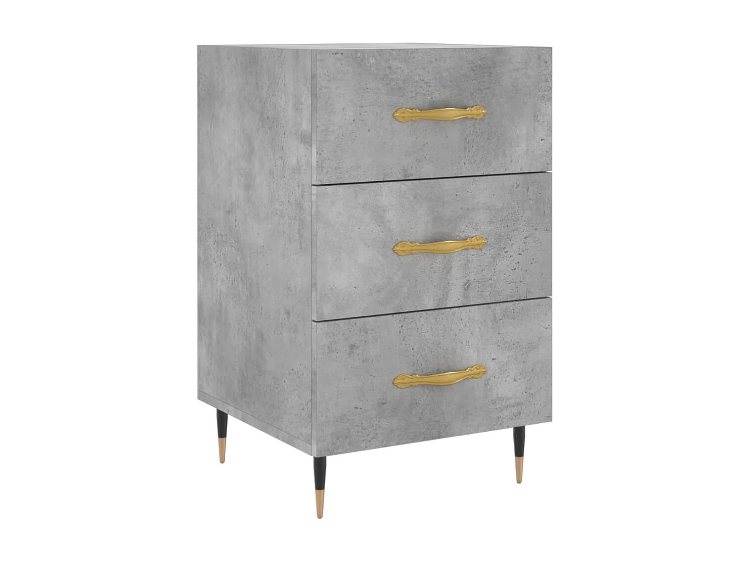 Table de chevet gris béton 40x40x66 bois d'ingénierie