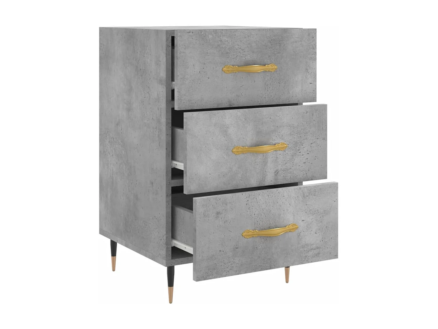 Table de chevet gris béton 40x40x66 bois d'ingénierie