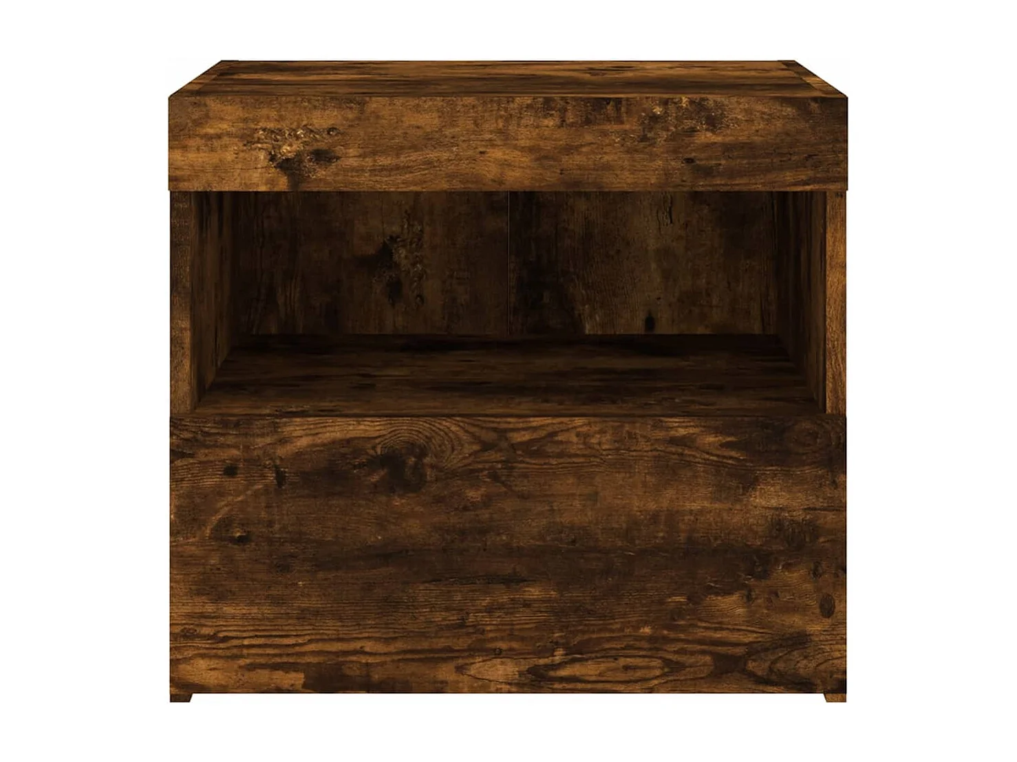 Tables de chevet avec lumières LED 2 pcs chêne fumé 50x40x45