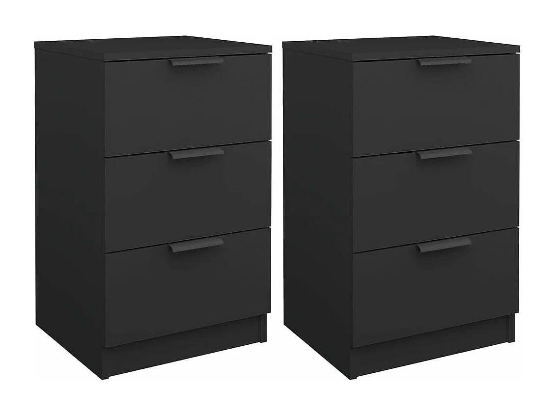 Tables de chevet 2 pcs noir 40x36x65