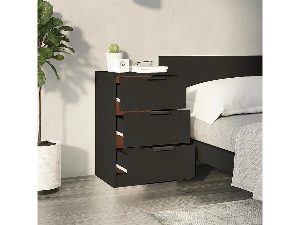 Tables de chevet 2 pcs noir 40x36x65