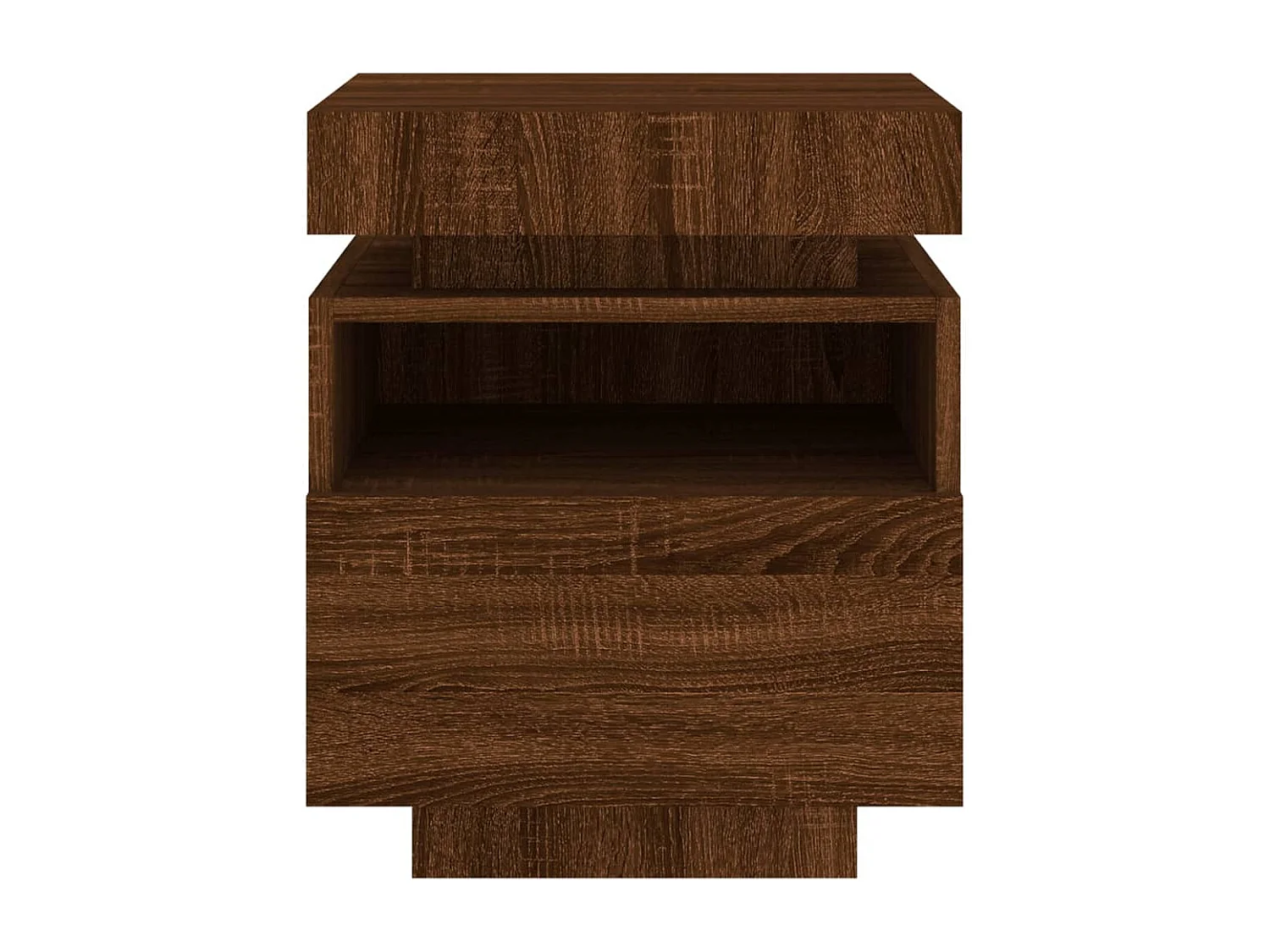 Armoires de chevet avec lumières LED 2 pcs chêne marron