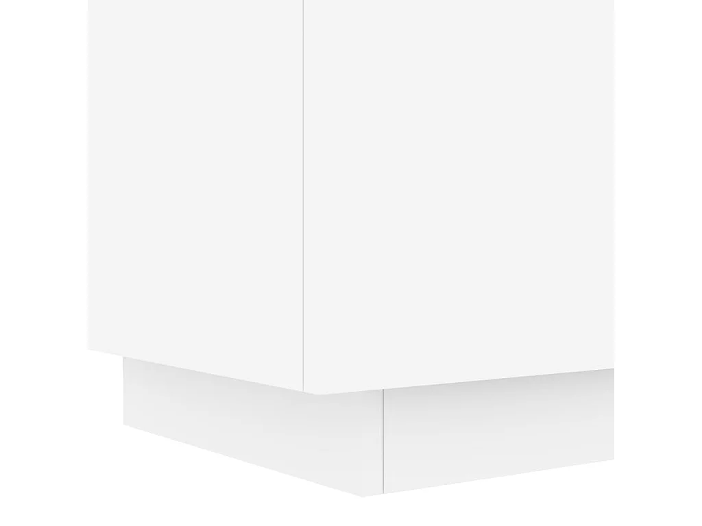 Armoire de chevet avec lumières LED blanc bois d'ingénierie