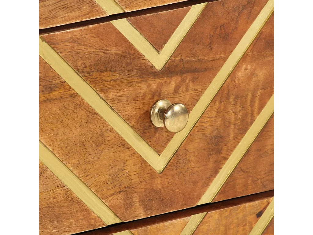 Table de chevet marron et noir 50x33x60 bois manguier solide