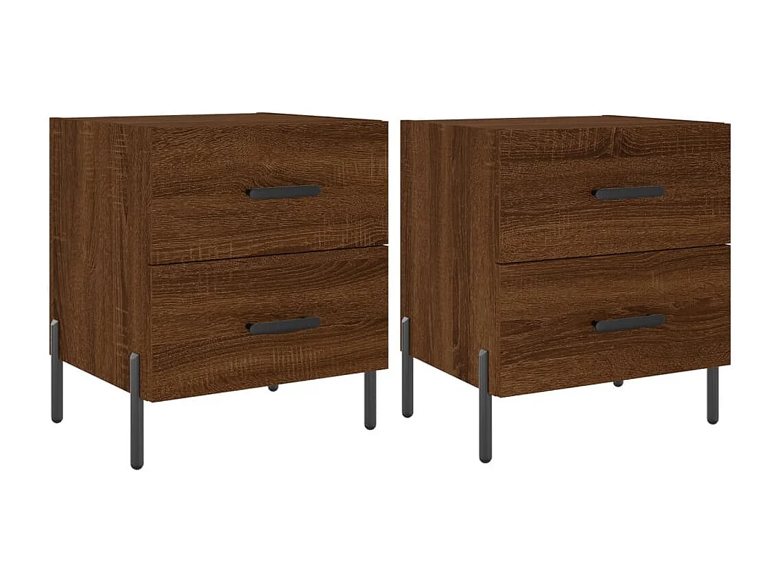 Tables de chevet 2 pcs chêne marron 40x35x47,5