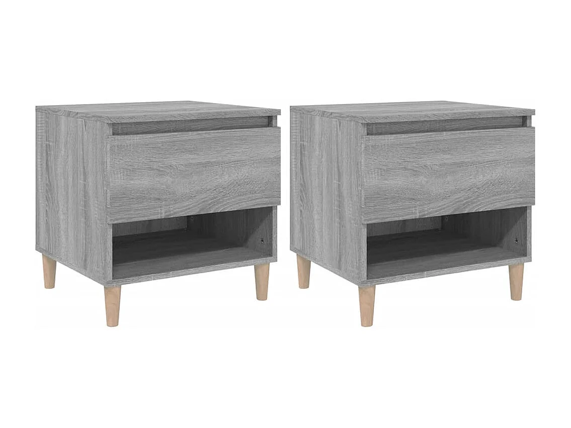 Tables de chevet 2 pcs Sonoma gris 50x46x50 Bois d’ingénierie