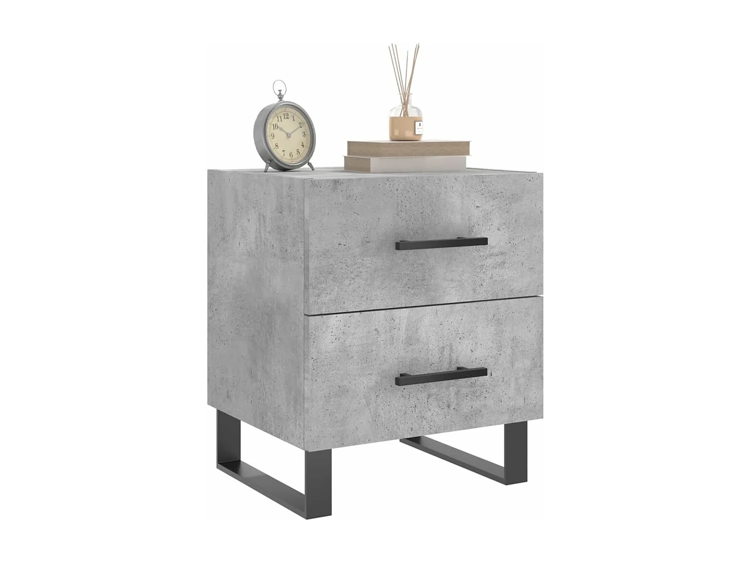 Tables de chevet 2pcs gris béton 40x35x47,5 bois d’ingénierie