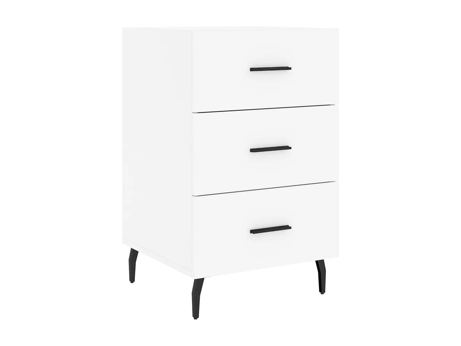 Table de chevet blanc 40x40x66 bois d'ingénierie