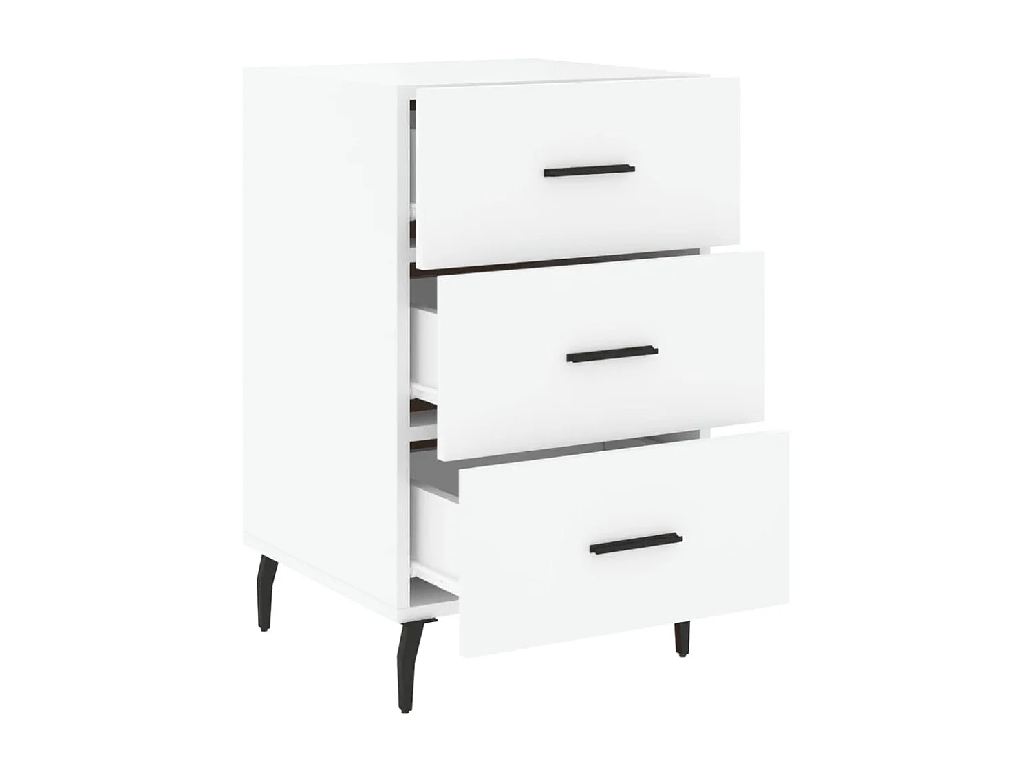 Table de chevet blanc 40x40x66 bois d'ingénierie