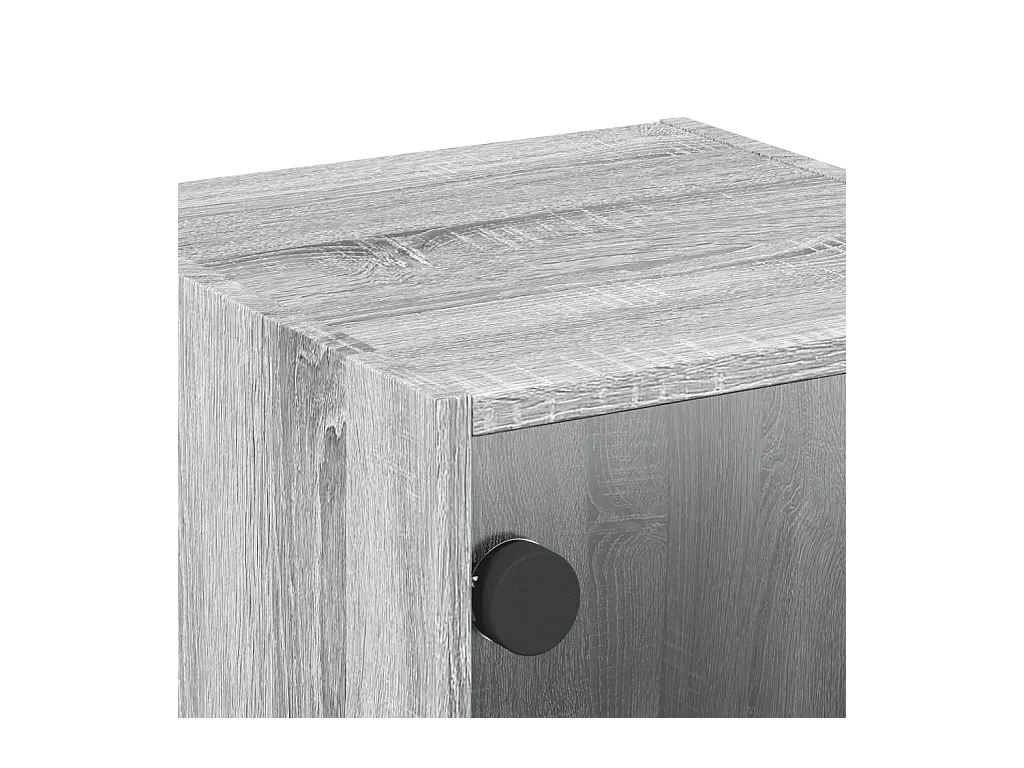 Tables de chevet et portes vitrées 2pcs sonoma gris 35x37x35