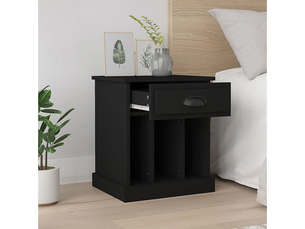 Tables de chevet 2 pcs noir 43x36x50