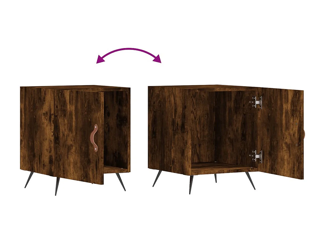 Tables de chevet 2 pcs chêne fumé 40x40x50 bois d'ingénierie