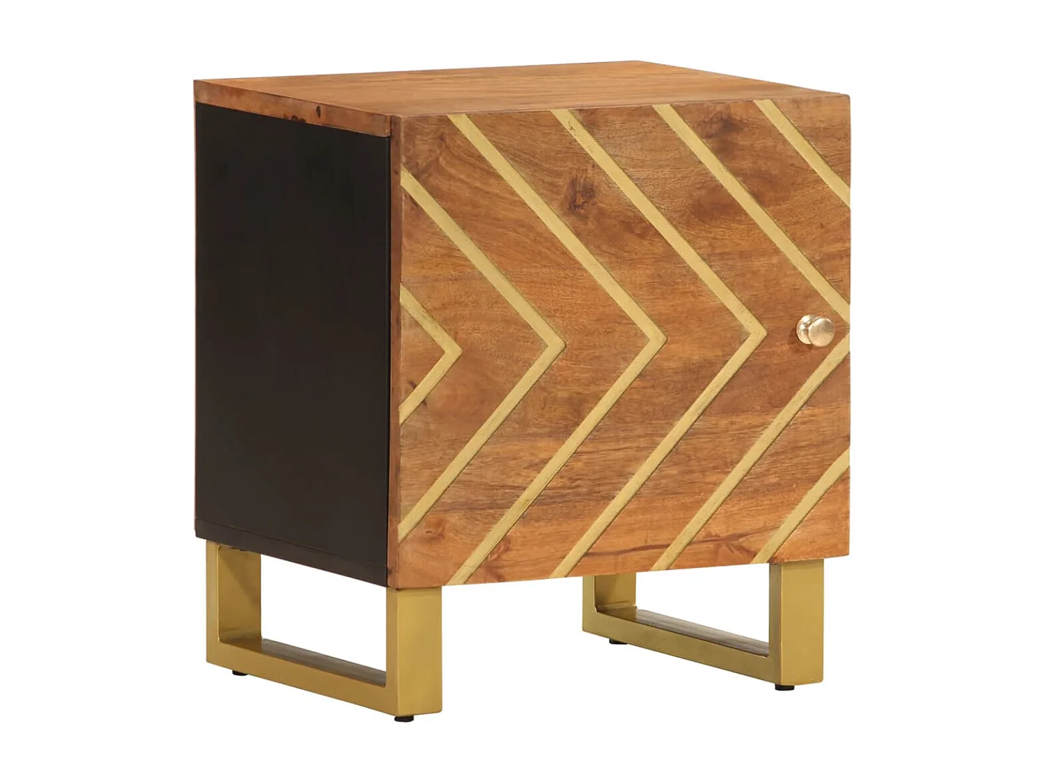 Tables de chevet 2 pcs marron et noir bois de manguier solide