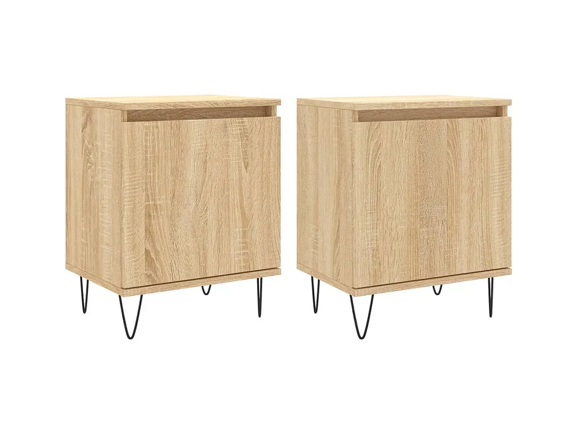 Tables de chevet 2pcs chêne sonoma 40x30x50 bois d'ingénierie