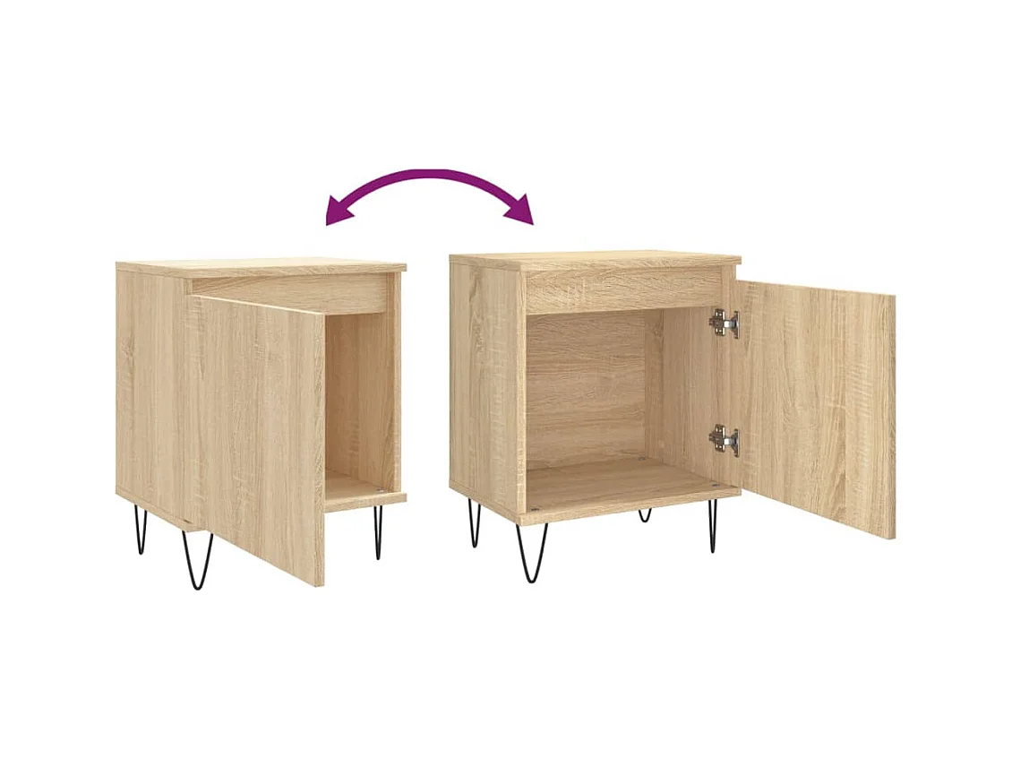 Tables de chevet 2pcs chêne sonoma 40x30x50 bois d'ingénierie