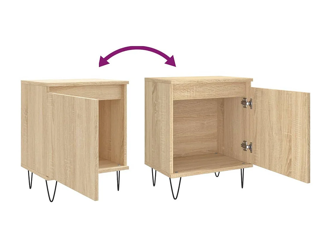 Tables de chevet 2pcs chêne sonoma 40x30x50 bois d'ingénierie