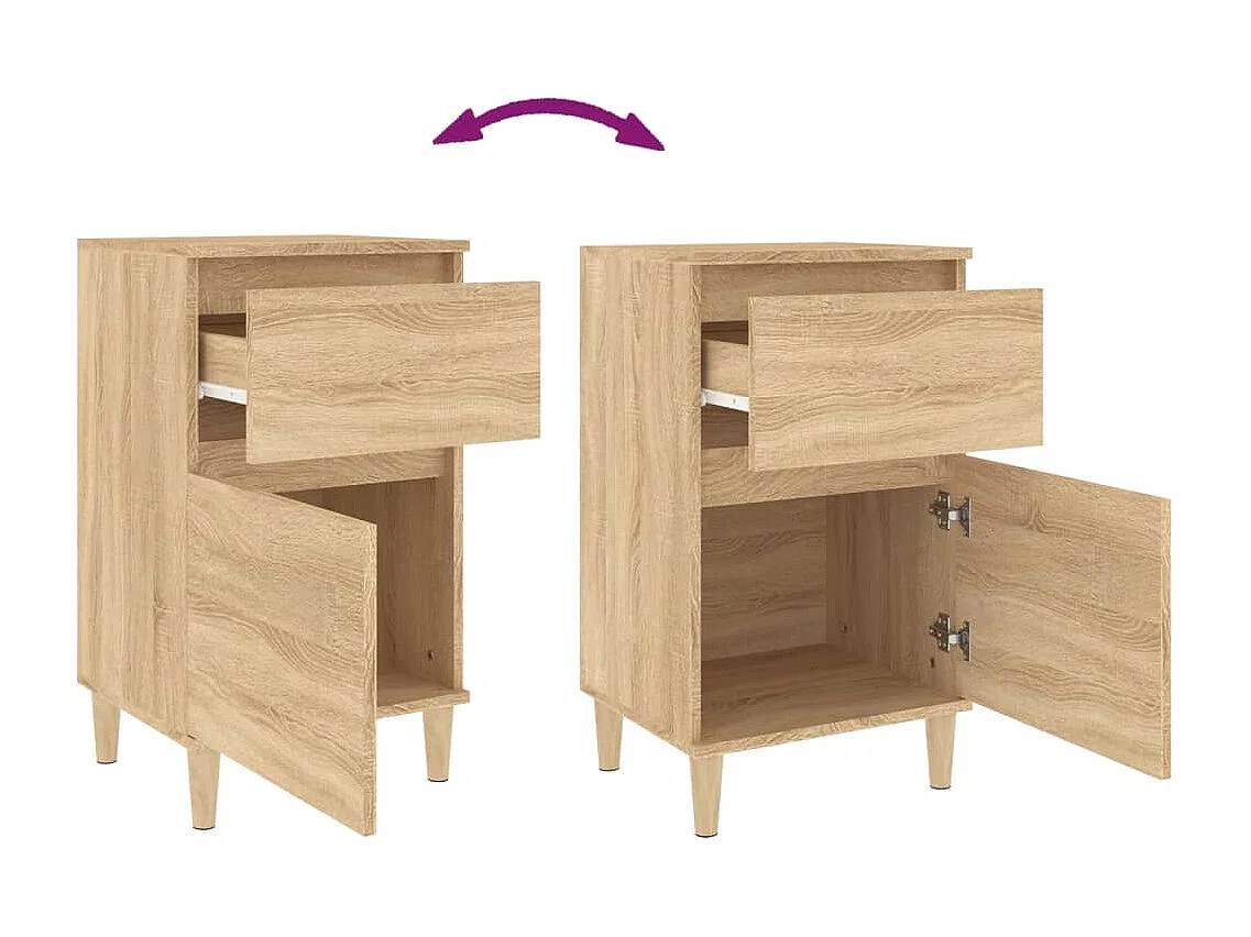 Tables de chevet 2 pcs chêne sonoma 40x35x70