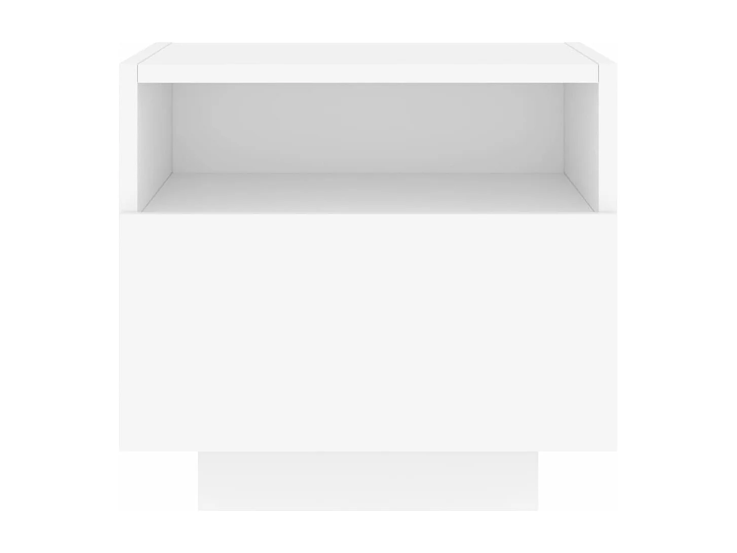 Armoires de chevet avec lumières LED 2 pcs blanc 40x39x37