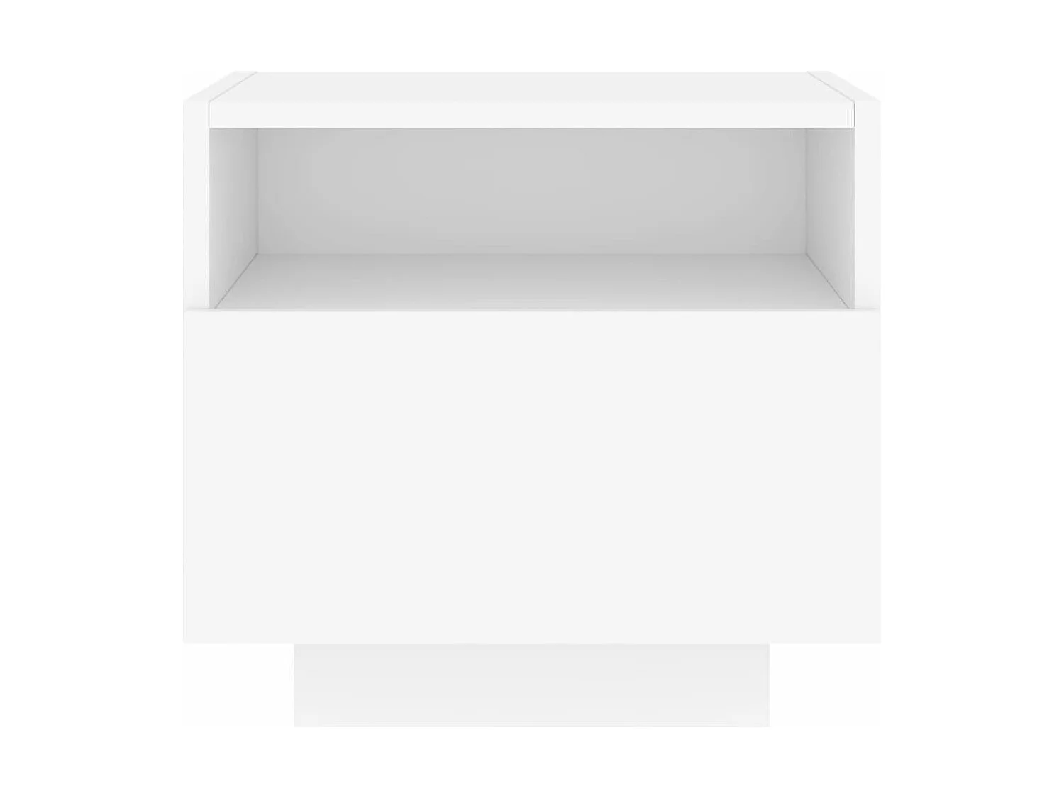 Armoires de chevet avec lumières LED 2 pcs blanc 40x39x37