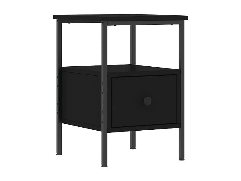 Table de chevet noir 34x36x50 bois d’ingénierie