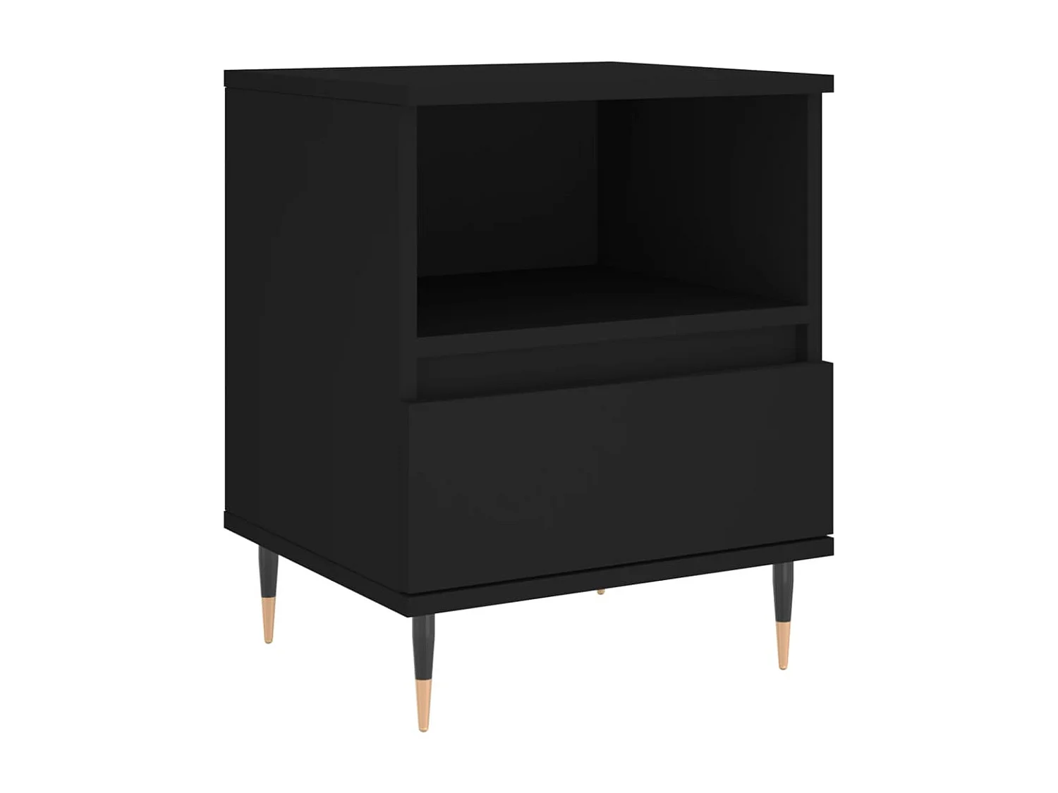 Nachtkastje 40x35x50 cm bewerkt hout zwart