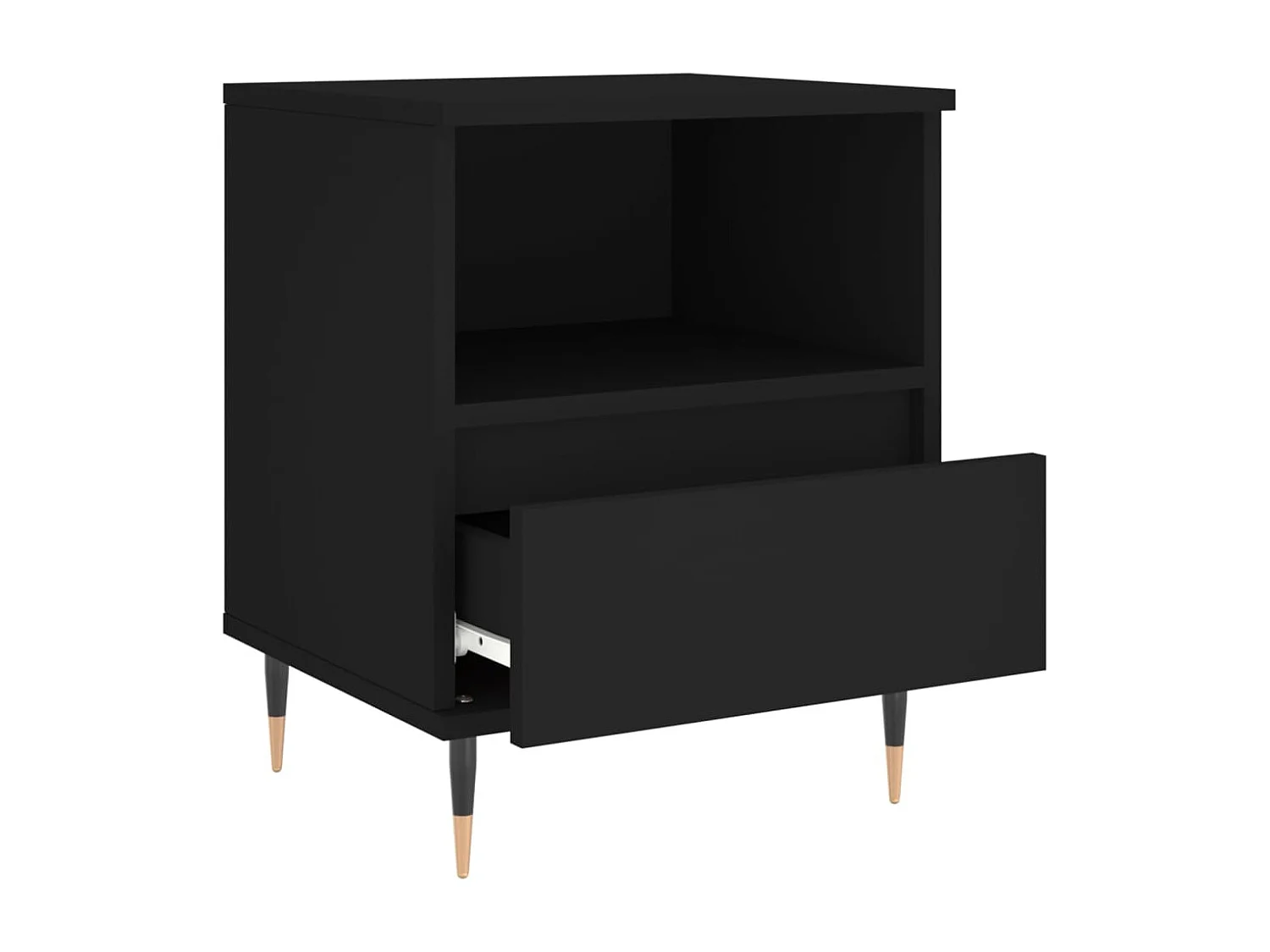 Nachtkastje 40x35x50 cm bewerkt hout zwart