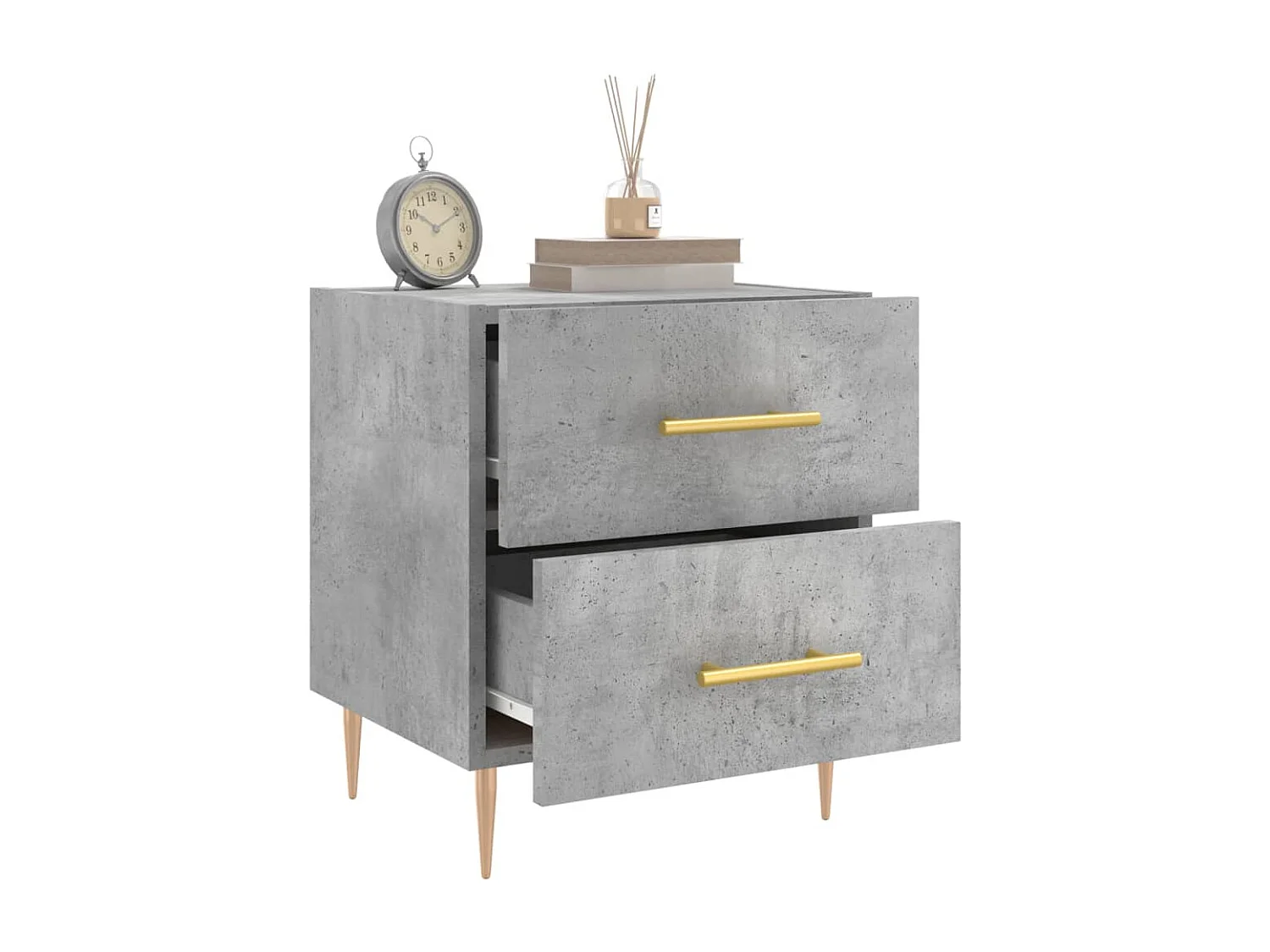 Tables de chevet 2pcs gris béton 40x35x47,5 bois d’ingénierie