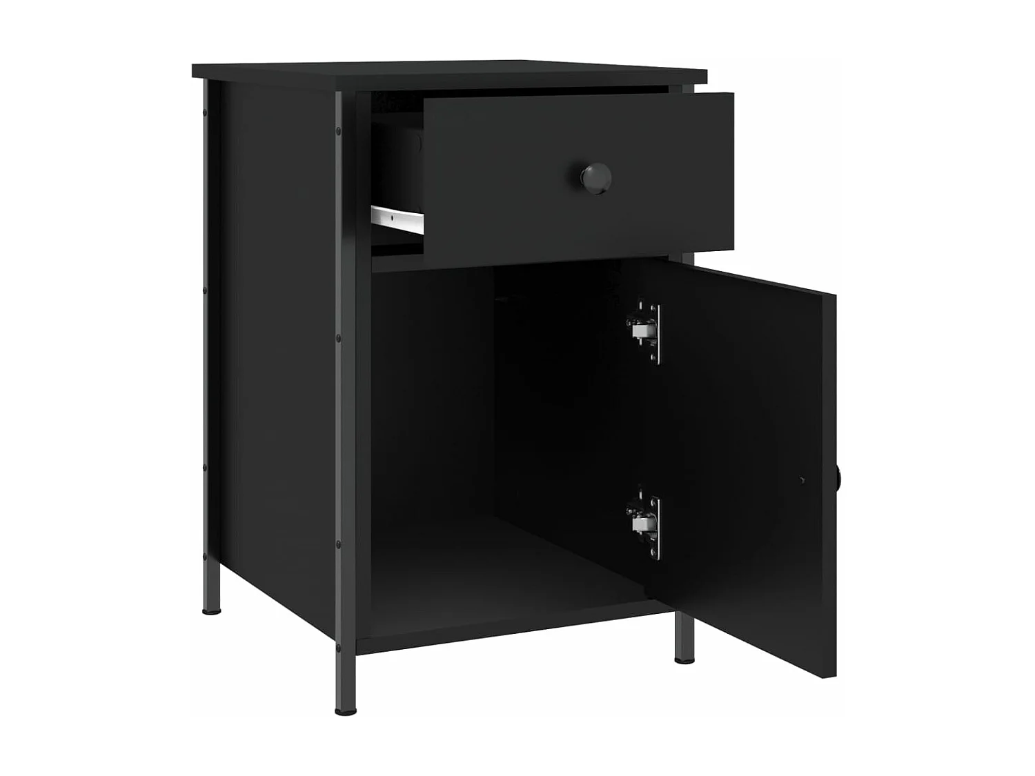 Table de chevet noir 40x42x60 bois d’ingénierie