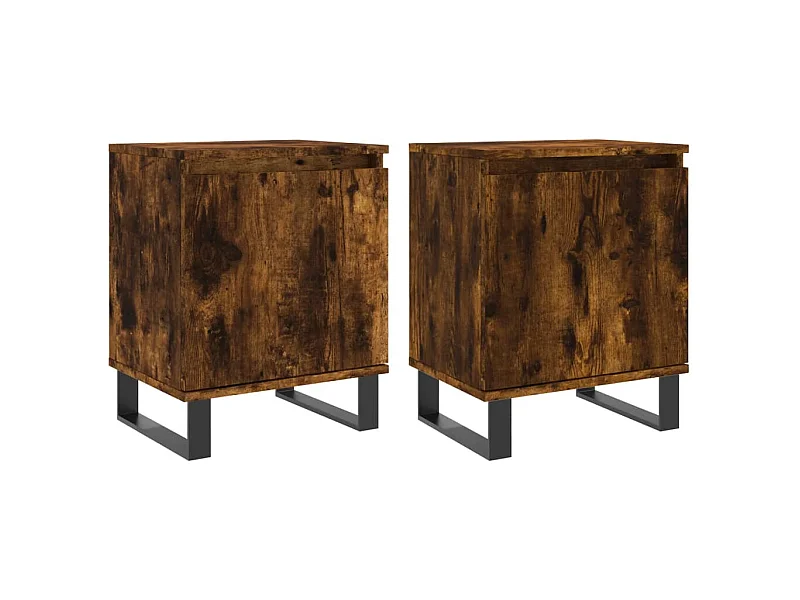 Tables de chevet 2 pcs chêne fumé 40x30x50 bois d'ingénierie