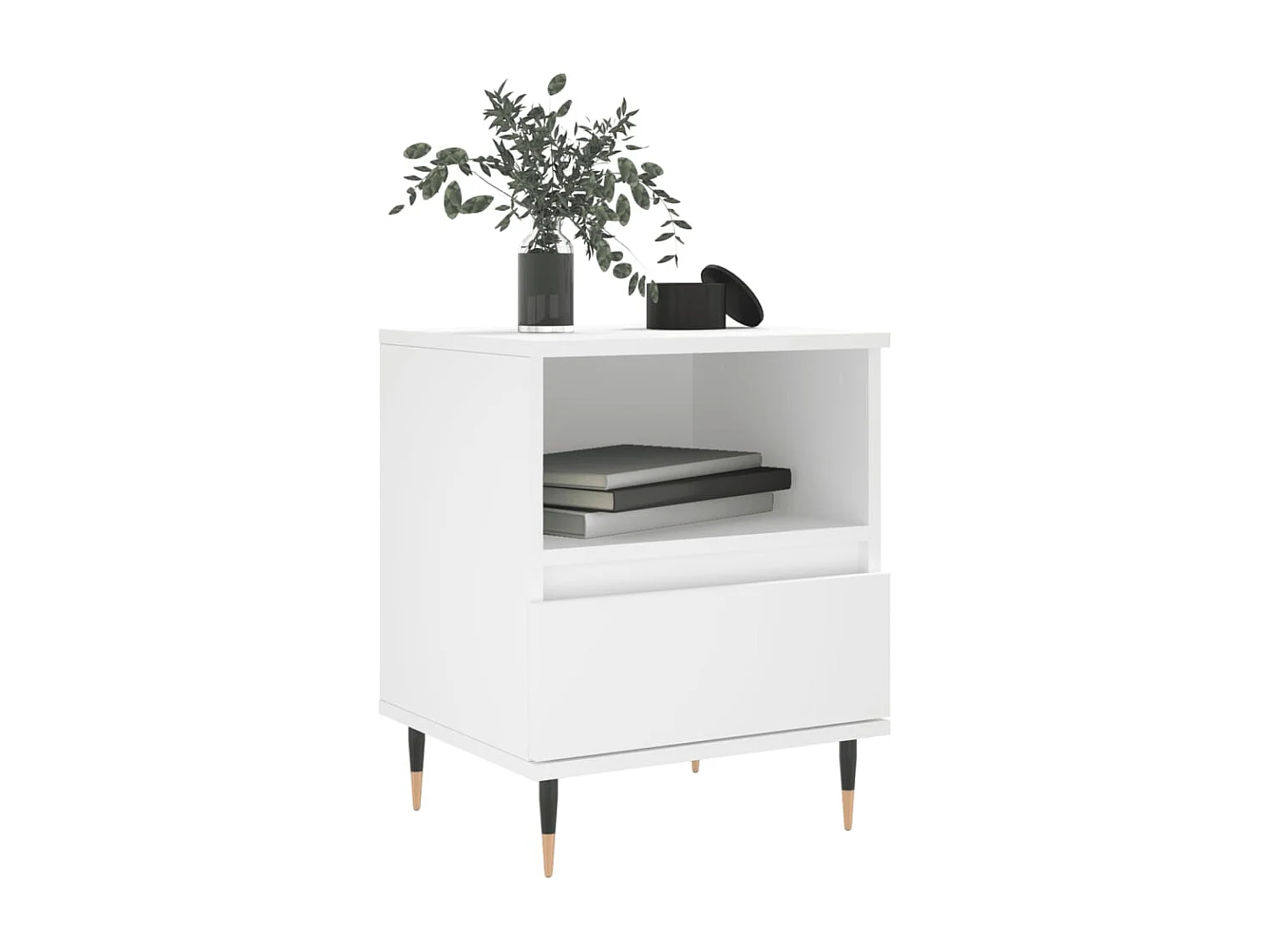 Tables de chevet 2 pcs blanc 40x35x50 bois d’ingénierie