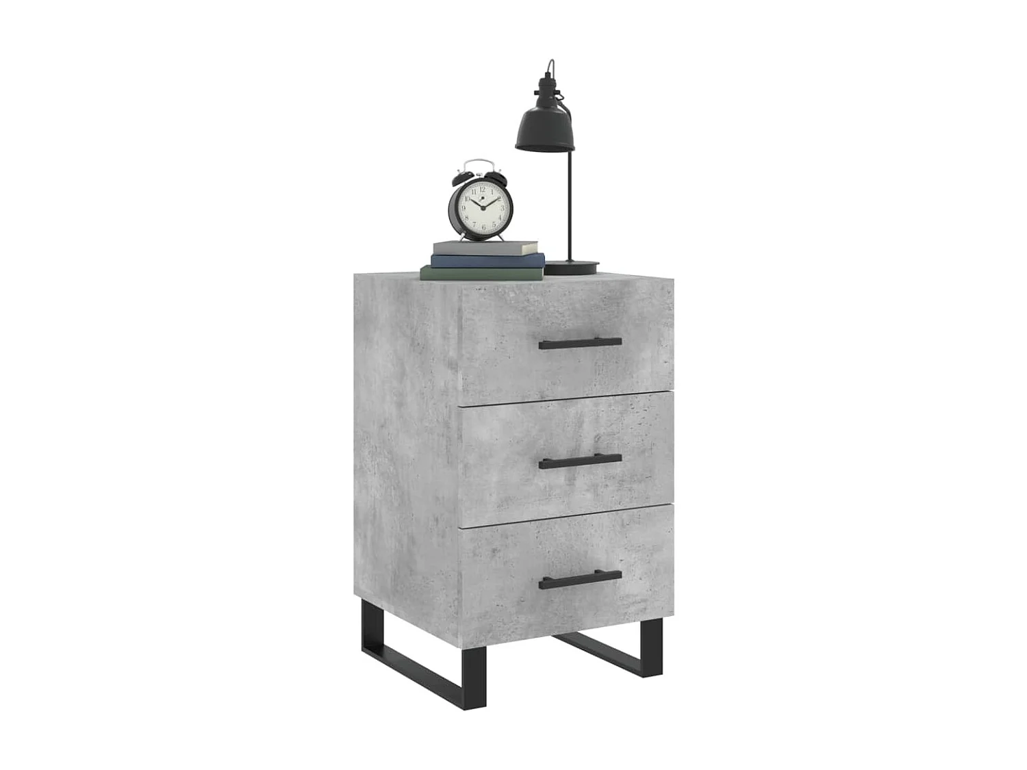 Table de chevet gris béton 40x40x66 bois d'ingénierie