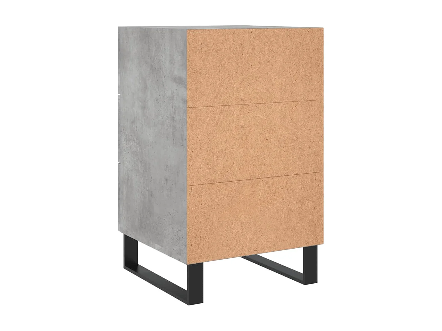 Table de chevet gris béton 40x40x66 bois d'ingénierie