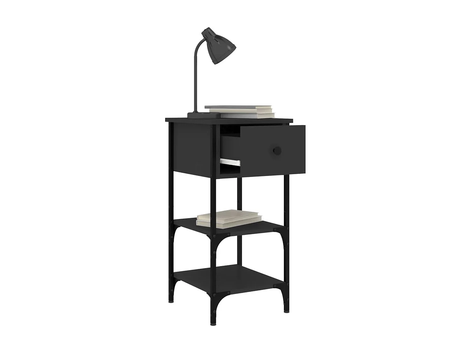 Tables de chevet 2 pcs noir 34x36x70 bois d’ingénierie