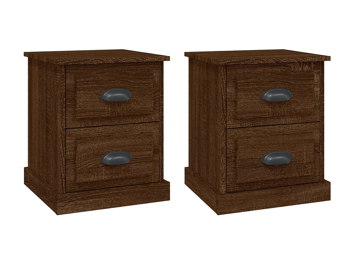 Tables de chevet 2pcs chêne marron 39x39x47,5 bois ingénierie
