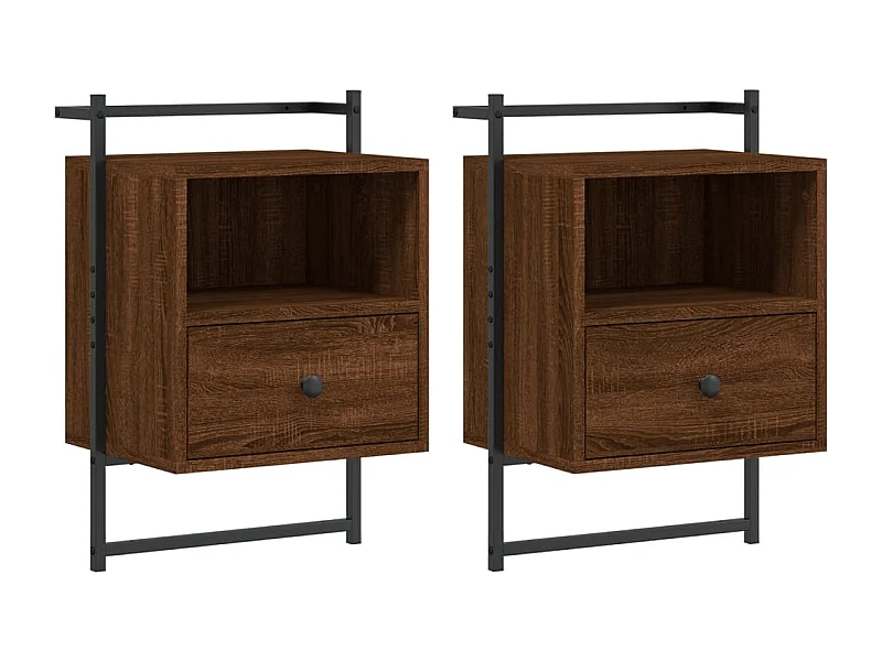 Table de chevet murale 2 pcs chêne marron 40x30x61