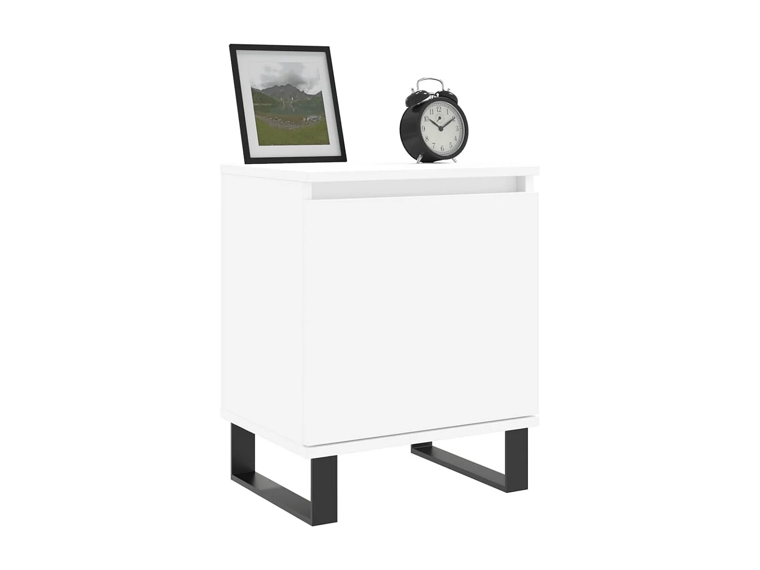 Tables de chevet 2pcs blanc brillant 40x30x50 bois ingénierie