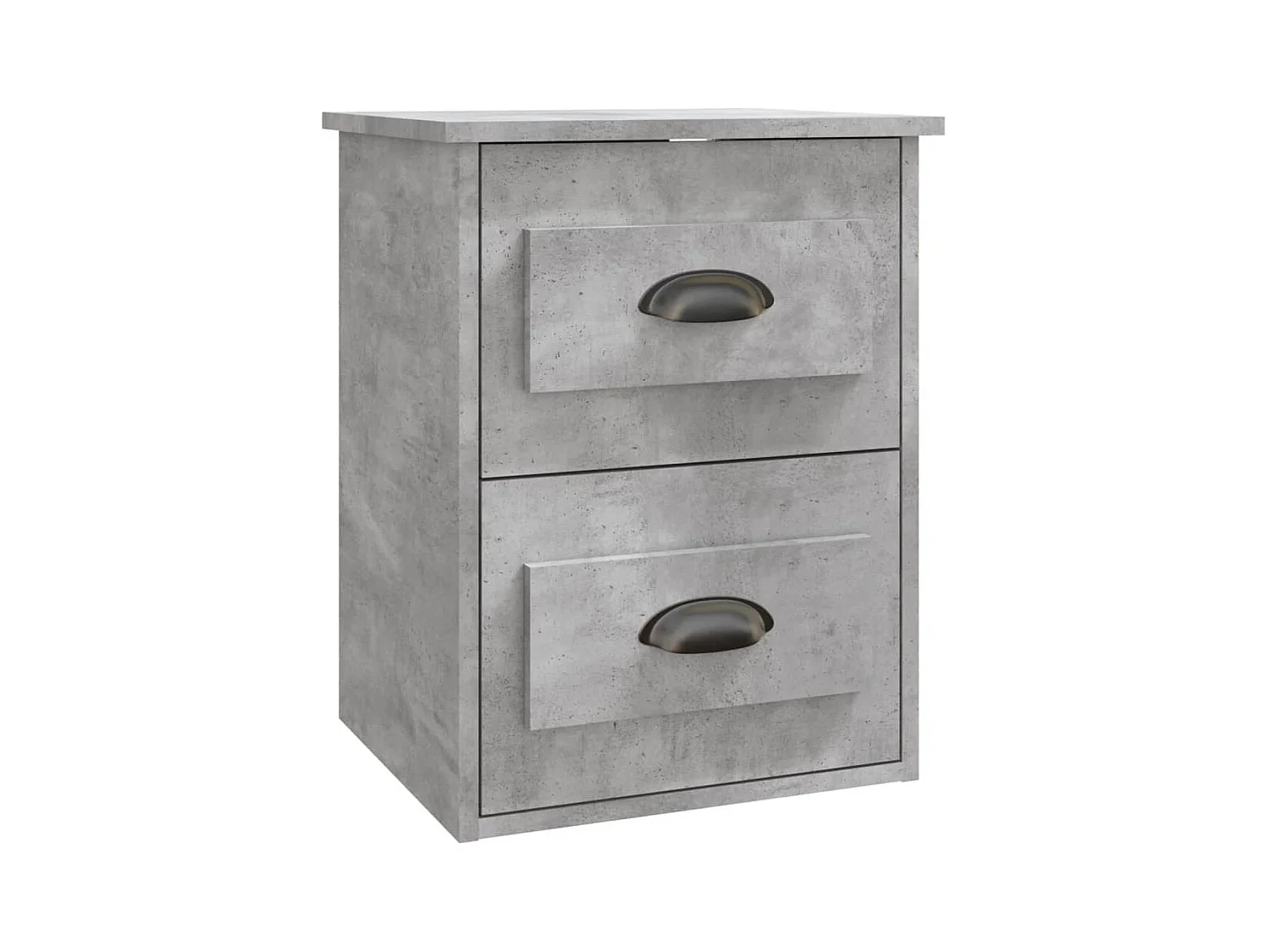 Table de chevet murale gris béton 41,5x36x53