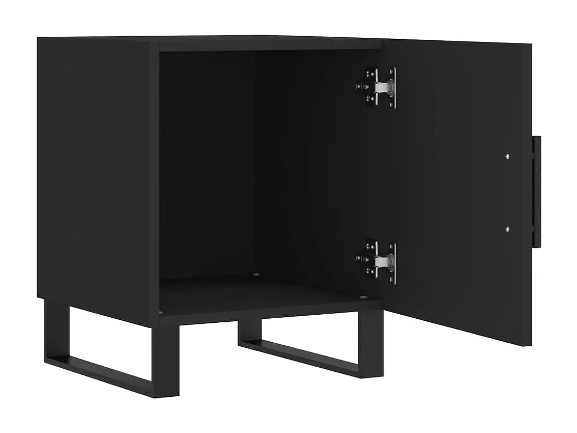 Tables de chevet 2 pcs noir 40x40x50 bois d’ingénierie