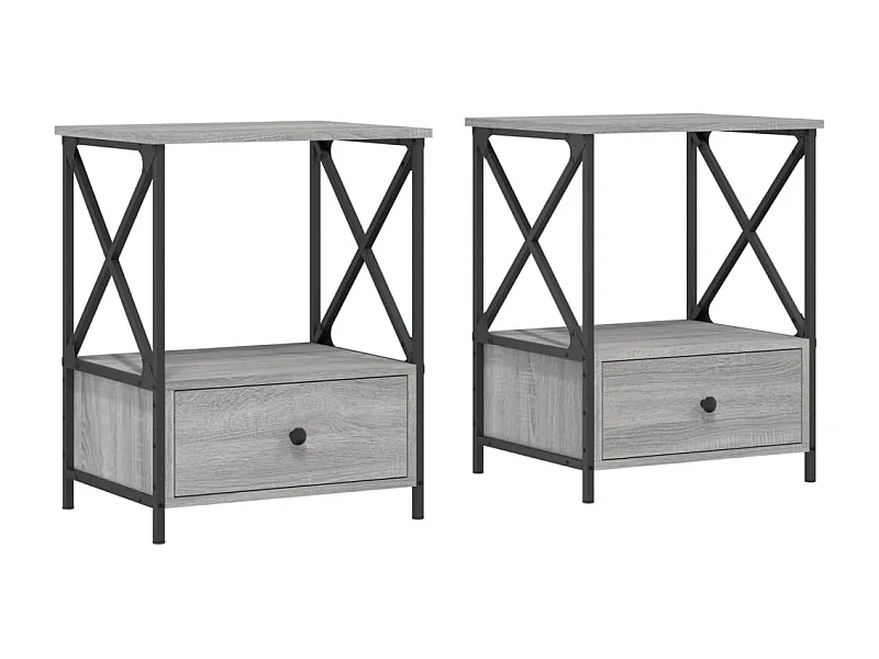 Tables de chevet 2 pcs sonoma gris 50x41x65 bois ingénierie