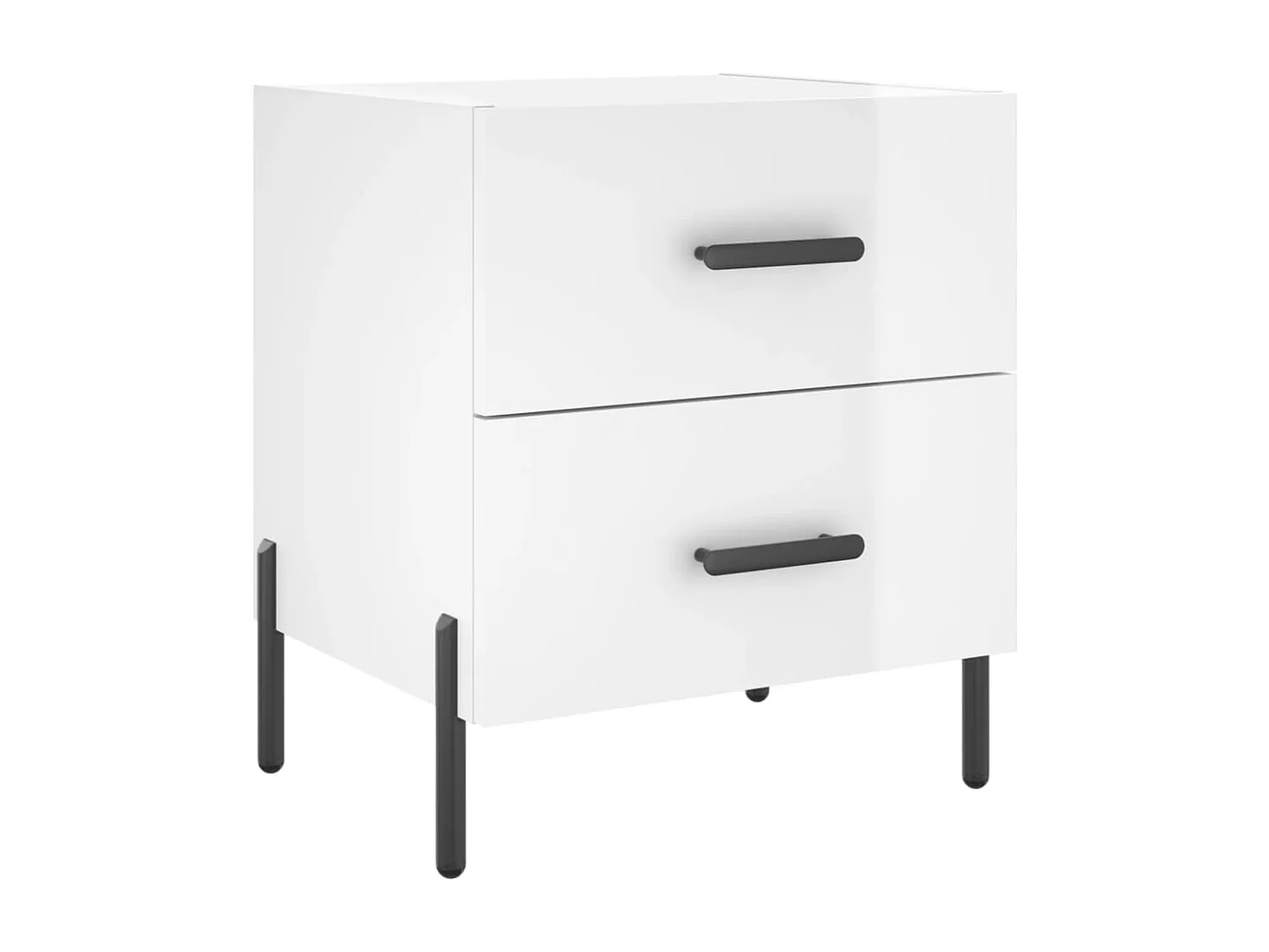 Tables de chevet 2 pcs blanc brillant 40x35x47,5
