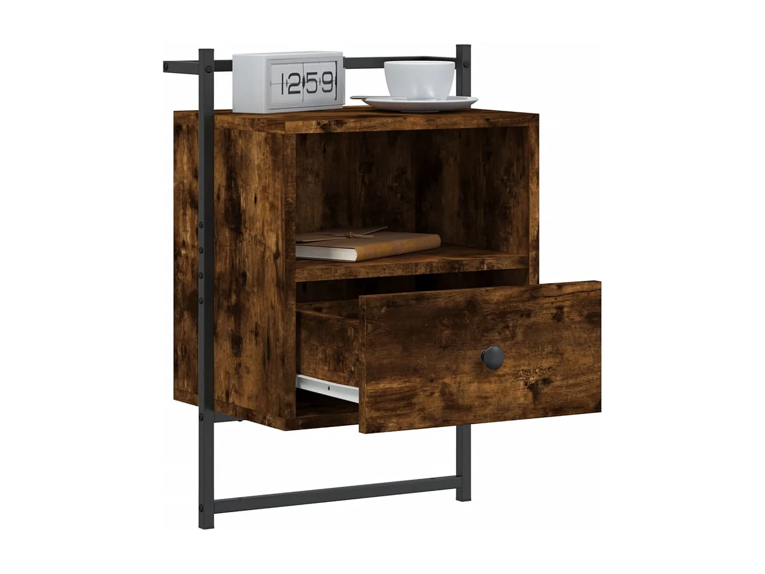 Table de chevet murale 2 pcs chêne fumé 40x30x61