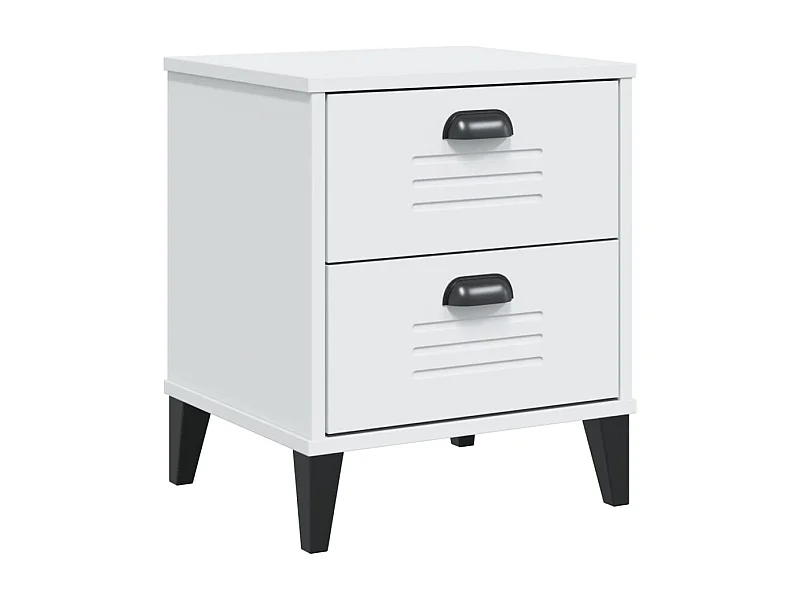 Table de chevet VIKEN blanc bois de pin solide