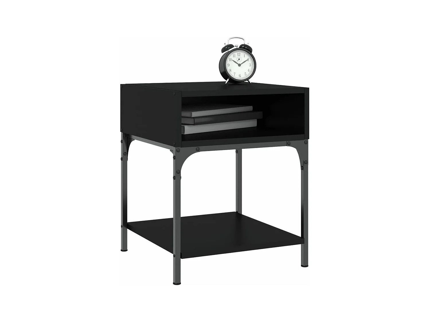 Tables de chevet 2 pcs noir 40x41x50 bois d’ingénierie