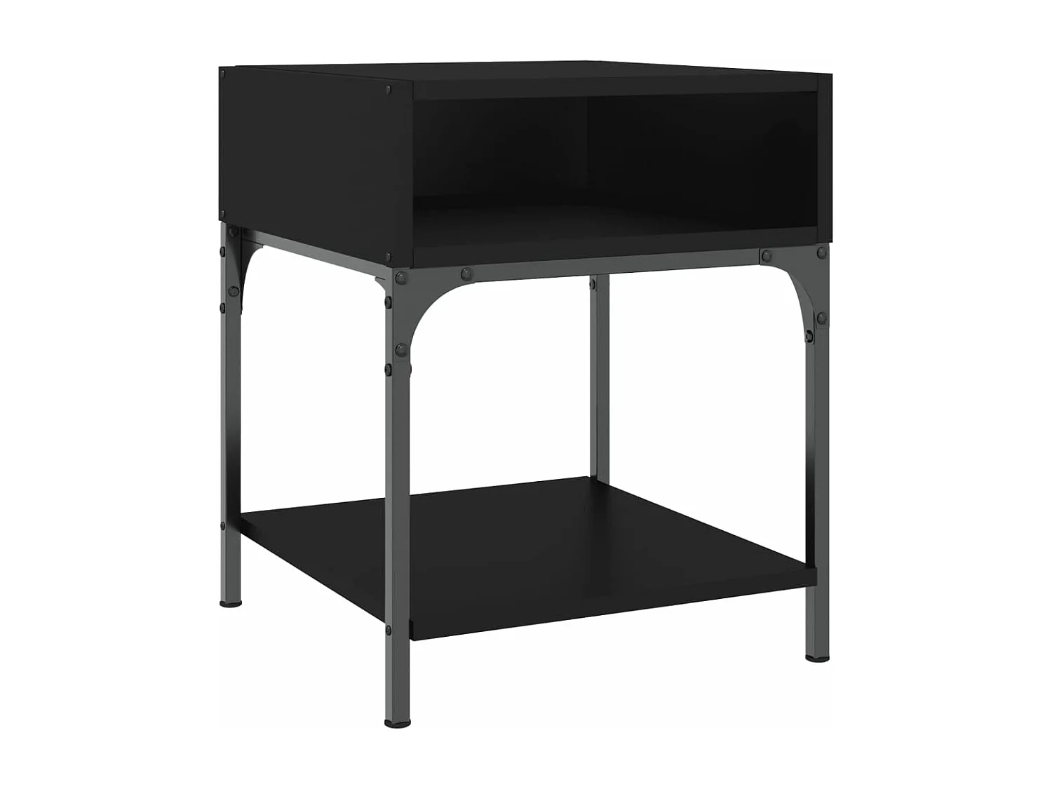 Tables de chevet 2 pcs noir 40x41x50 bois d’ingénierie