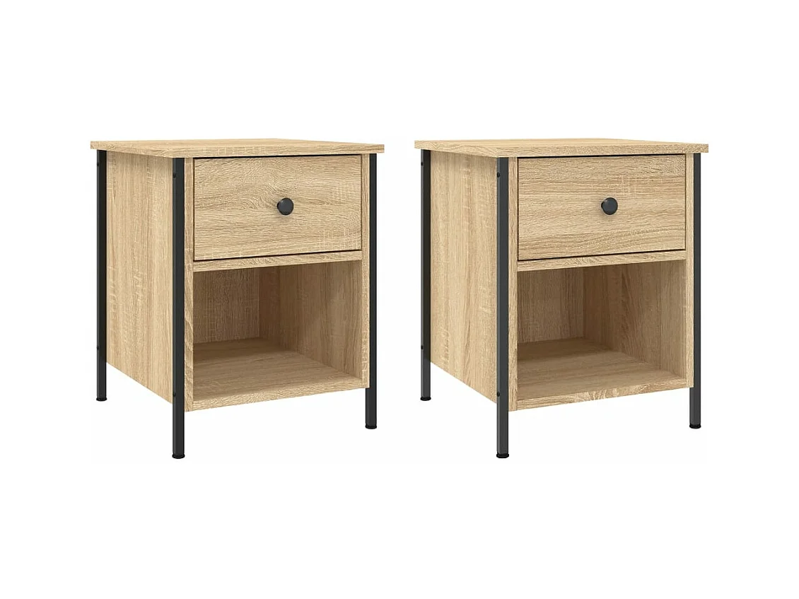 Tables de chevet 2 pcs chêne sonoma 40x42x50 bois ingénierie