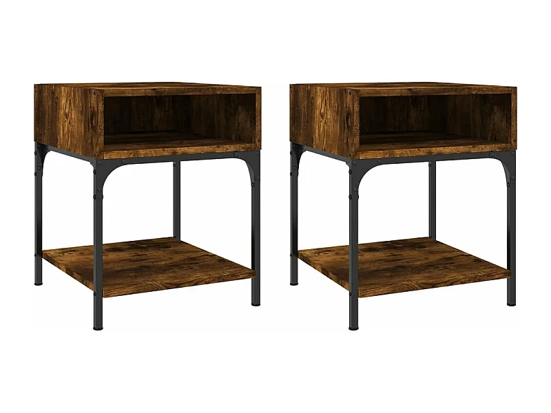 Tables de chevet 2 pcs chêne fumé 40x41x50 bois d’ingénierie
