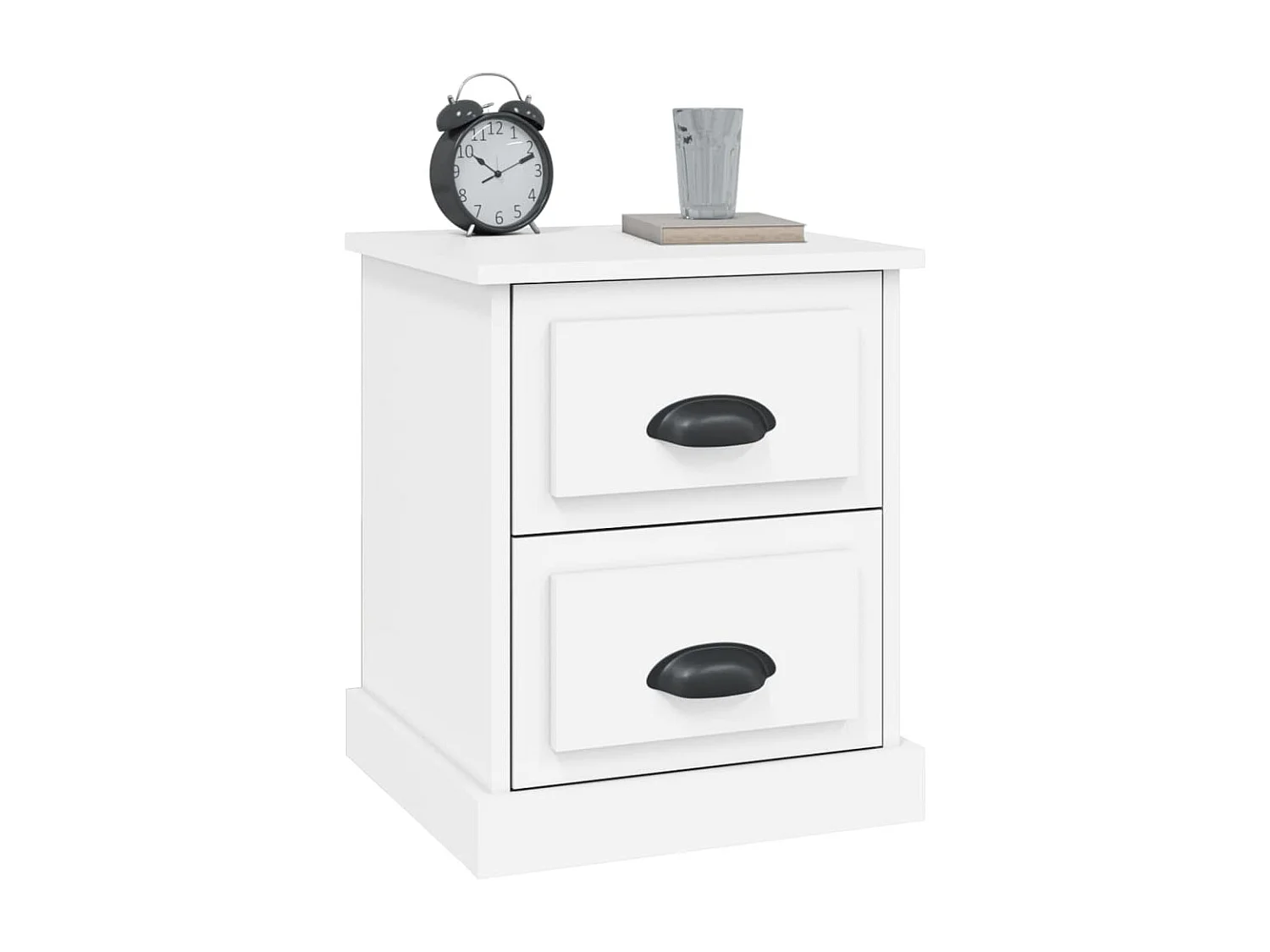 Table de chevet blanc 39x39x47,5 bois d’ingénierie