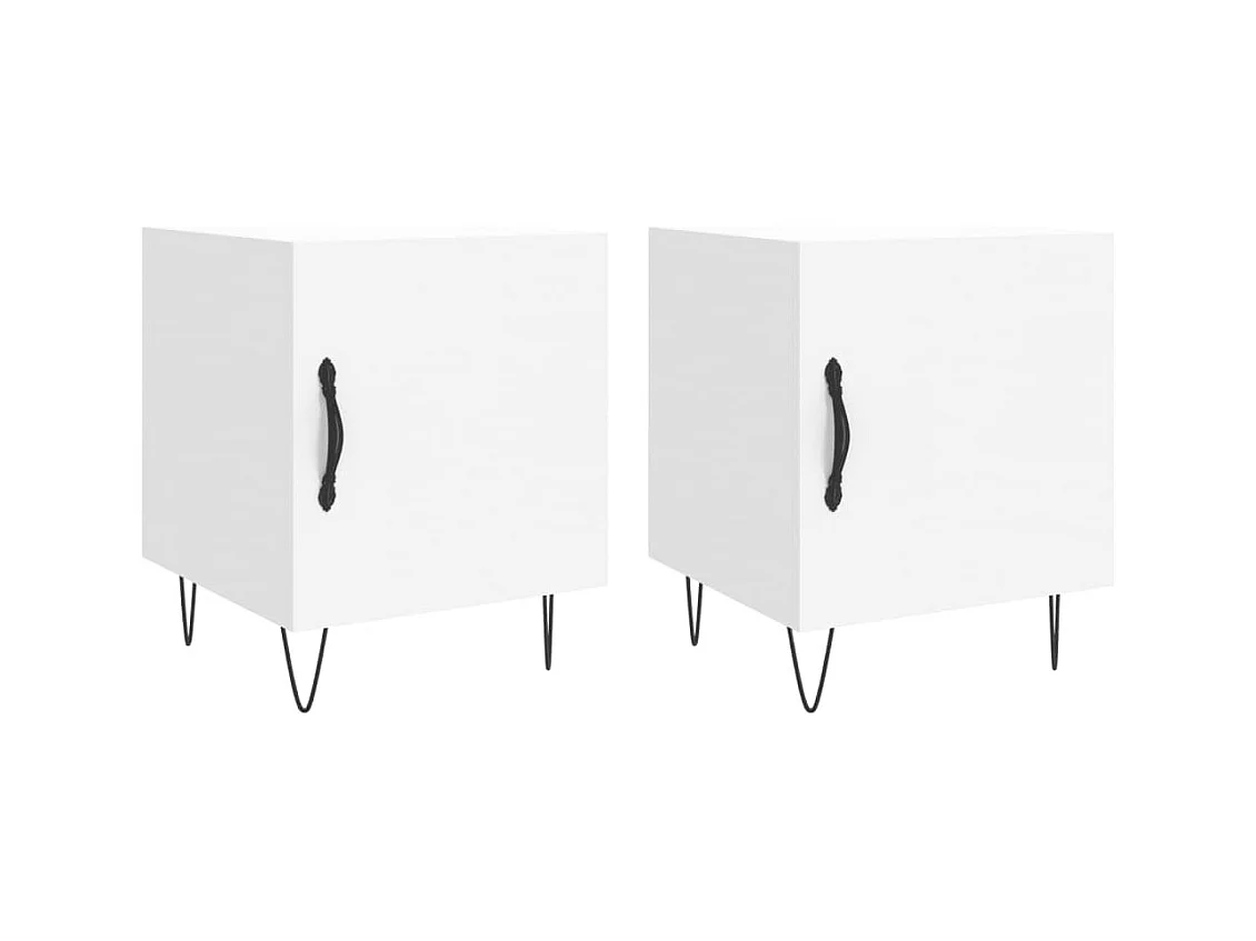 Tables de chevet 2 pcs blanc 40x40x50 bois d’ingénierie