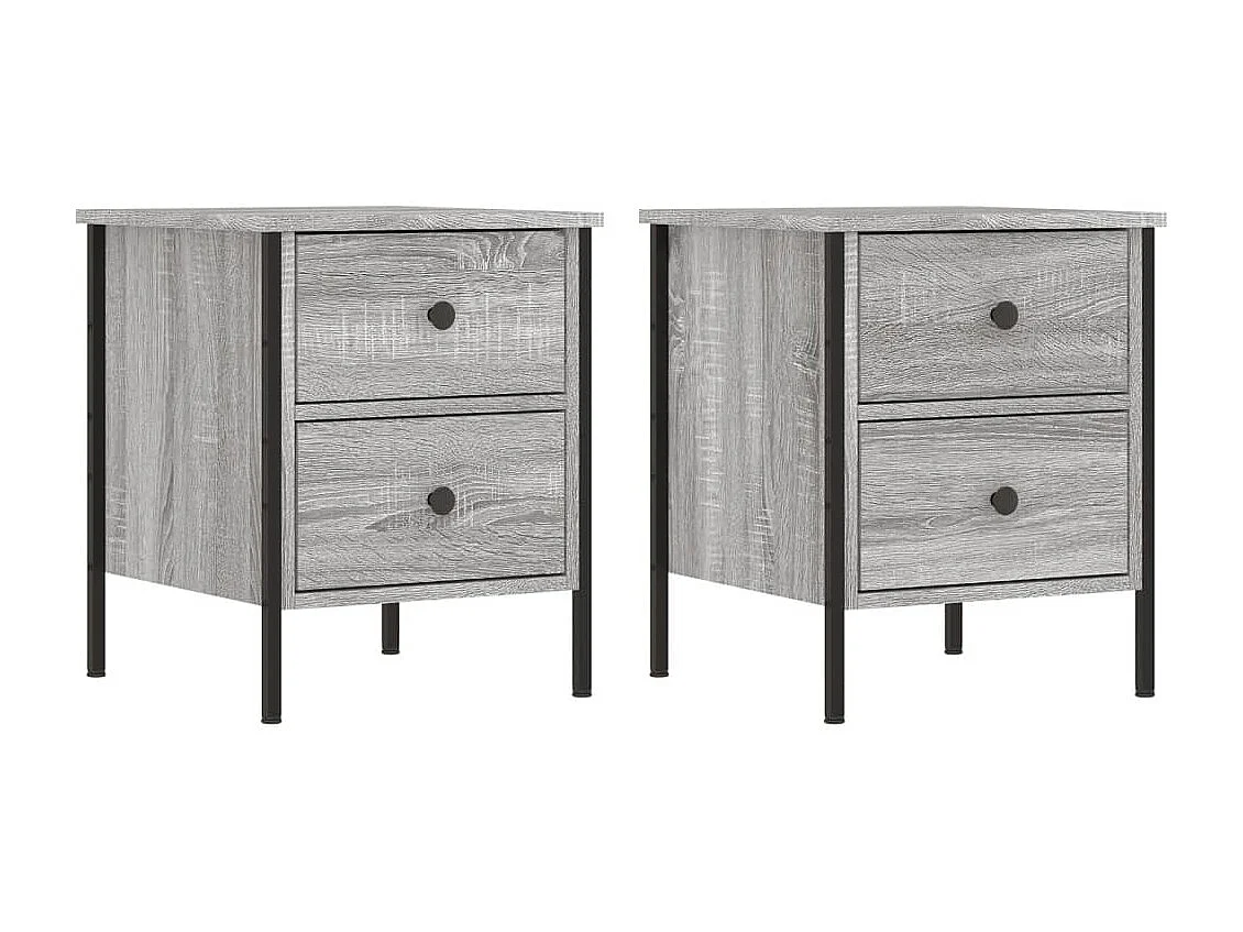 Tables de chevet 2 pcs sonoma gris 40x42x50 bois d'ingénierie