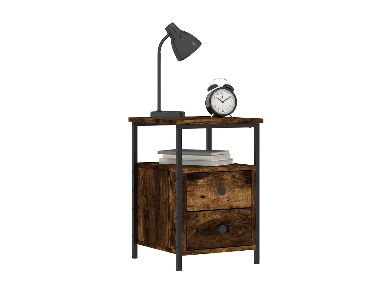 Tables de chevet 2 pcs chêne fumé 34x35,5x50 bois ingénierie